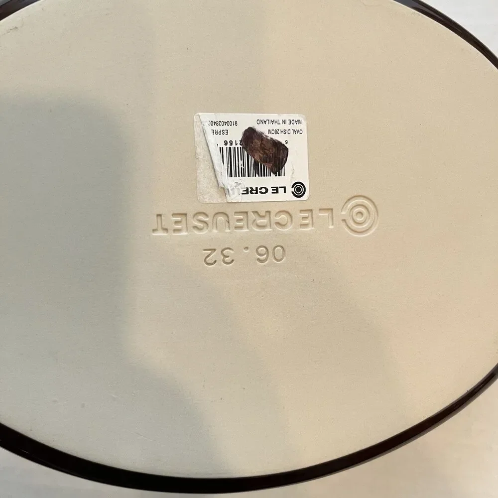 Le Creuset Poterie Oval 11” Espresso Looks Unused Enamel Stoneware Baker 28 cm